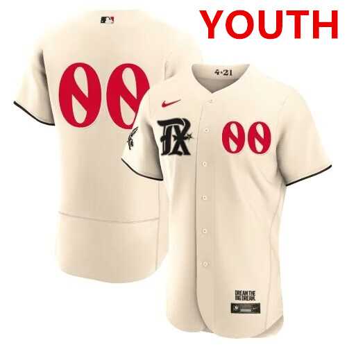 Youth Texas Rangers Customized Cream 2023 City Connect Stitched Baseball Jersey->customized mlb jersey->Custom Jersey